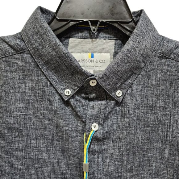 Larsson & Co Shirt Men's Size L Blue   Long Sleeve Button Down Casual - Picture 1 of 14